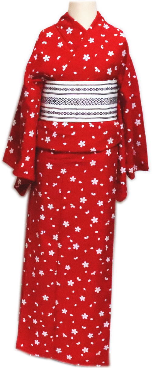 仕立上 小紋“胴抜仕立 赤白矢絣「舞台衣装・ステージ衣装」日本舞踊