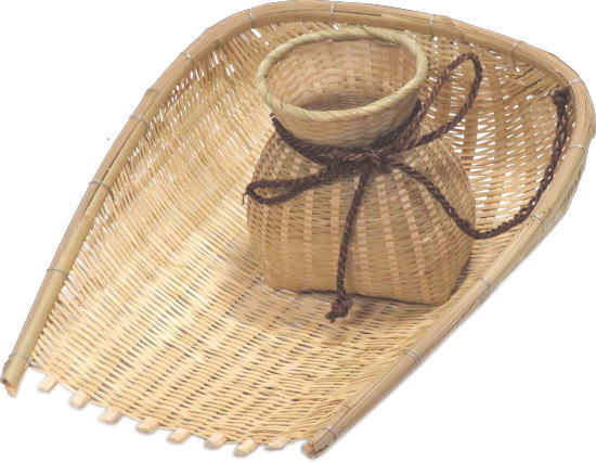 安来節セット　２点セット　<br>ザル・ビク【踊り用小道具】箕 <br>どじょうすくい　ビク中　ドジョウ掬い