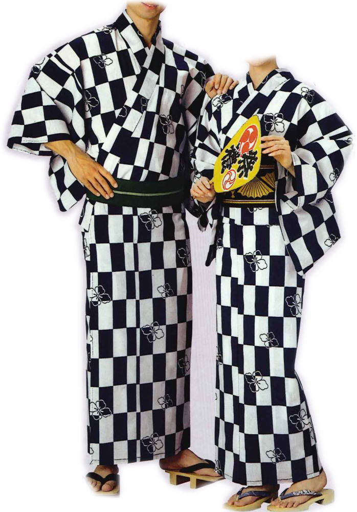 楽天市場】ゆかた 仕立上浴衣 白地紺 熨斗 小紋 男物・女物 杉2347