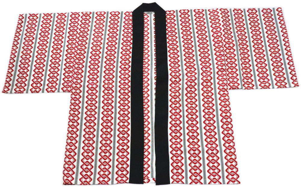 舞踊半纏 赤吉原繋ぎ お召しもの用 日本製 祝賀会備品・祭備品・祝賀会お召しもの【法被・半被・はっぴ・ハッピ】【半纏・半天・袢纏・ハン拾・はんてん】【舞踊お召しもの・舞踊お召しもの】
