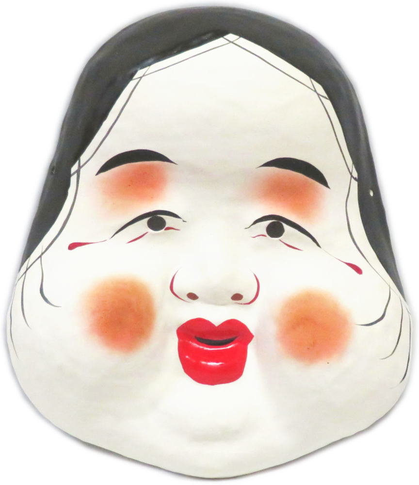 紙面　おかめ　日本製 仮装・演劇・コスプレ・ハロウィン・コント 【踊り用小道具】お面　面　和紙お面　傍目　お亀　おか目　仮面