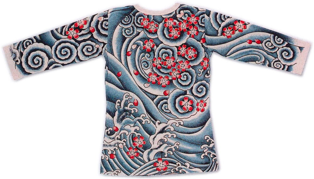 タトゥーＴシャツ 肉襦袢 桜吹雪623 Ｌ寸 日本製 綿 【１枚までゆうパケット発送ＯＫ】日本舞踊 祭り用品 刺青 入れ墨 入墨 TATTO お祭り衣装 神興 和装小物 演劇 時代劇