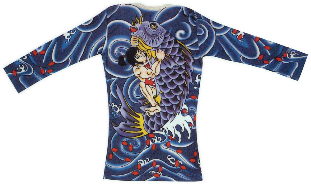 タトゥーＴシャツ 肉襦袢 金太郎 Ｌ寸 日本製 綿 【１枚までゆうパケット発送ＯＫ】日本舞踊 祭り用品 刺青 入れ墨 入墨 TATTO お祭り衣装 神興 和装小物 演劇 時代劇