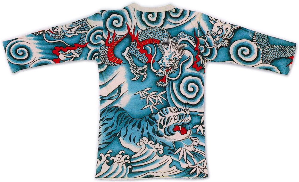 タトゥーＴシャツ 肉襦袢 龍虎 Ｌ寸 日本製 綿 【１枚までゆうパケット発送ＯＫ】日本舞踊 祭り用品 刺青 入れ墨 入墨 TATTO お祭り衣装 神興 和装小物 演劇 時代劇