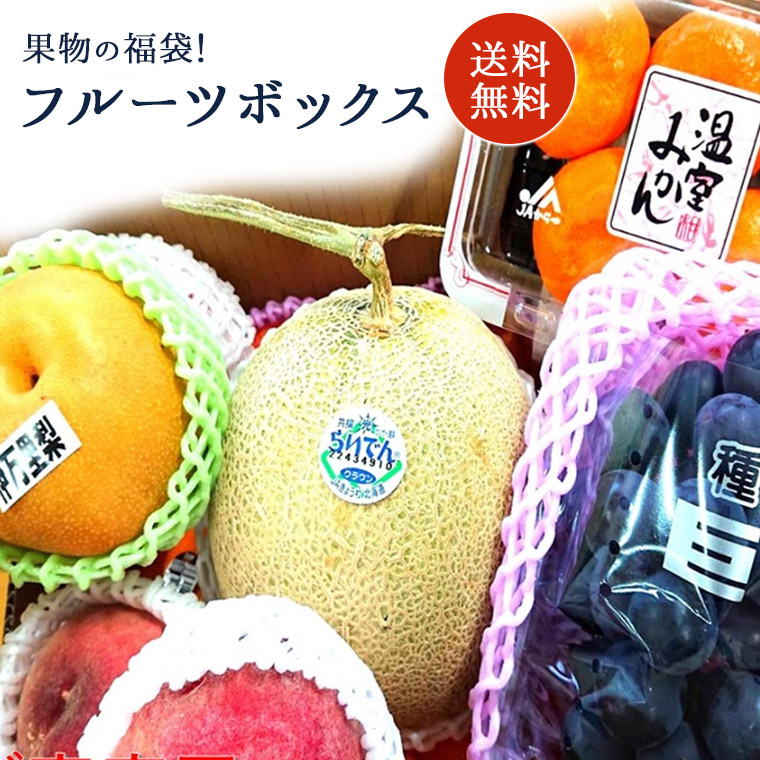 食品ロス企画　お値打ち！お家deマルシェ！福袋　送料無料　ご家庭用！訳ありＢ級フル－ツ　メロン入り　約４．５Ｋｇ入り<br>果物福袋！おまかせフルーツボックス５，９８０円コース<br>タップリフルーツ！果物　多少の傷があるもの、見た目の不揃いな物の詰め合わせ