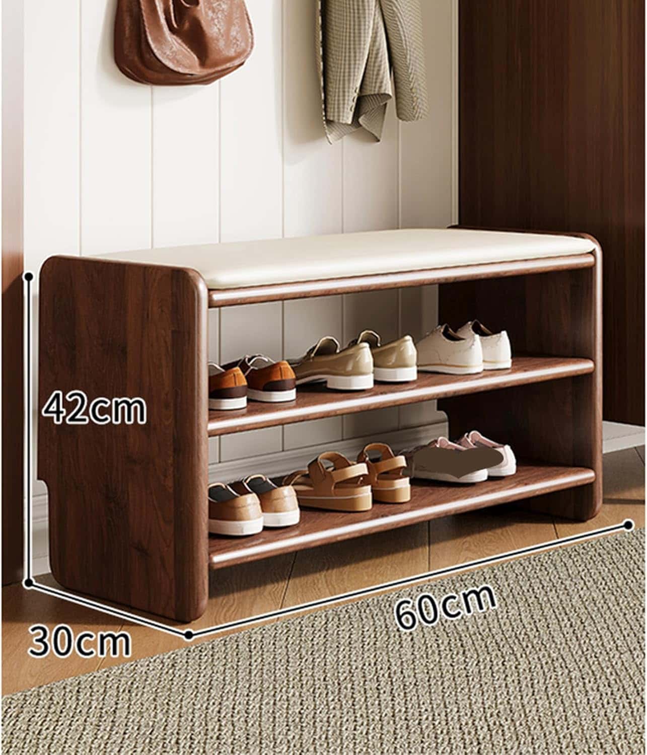 玄関ベンチ 玄関ベンチ 60*30*42 収納シューズラックシューズラック おしゃれシューズラック玄関ベンチ収納スツール シューズボックス 下駄箱ベンチ 簡単組み立て省スペース玄関靴ラック 腰掛け ベ｜匠shin 19,635円