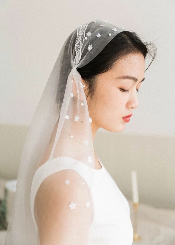 流れ星 二重ベール ウェディングベール フランスベール 結婚式 披露宴 セミロング 手作りベール ベールダウン