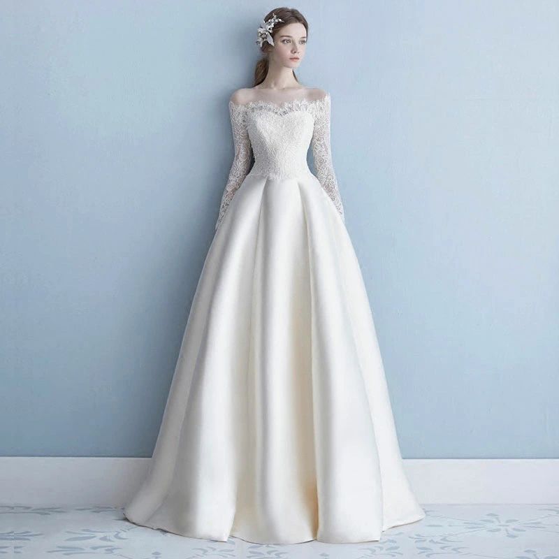 ウエディングドレス Aラインドレス 挙式 Wedding dress 花嫁 ウェデイング ロングドレス 上品 二次会 ブライダル ロングド