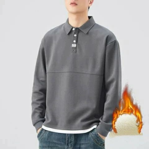 メンズ スウェット ポロ襟 長袖 裏起毛 大きいサイズ M-4XL きれいめ カジュアル 通勤通学 あったか トップス 体型カバー
