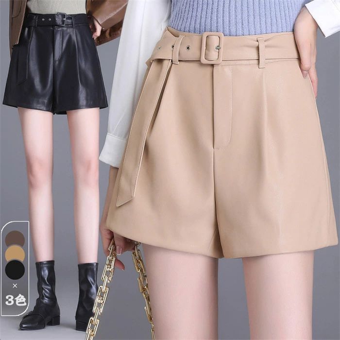 3分丈 レディース 本革パンツ レディースショートパンツ 新品 レディースパンツ 革パンツ