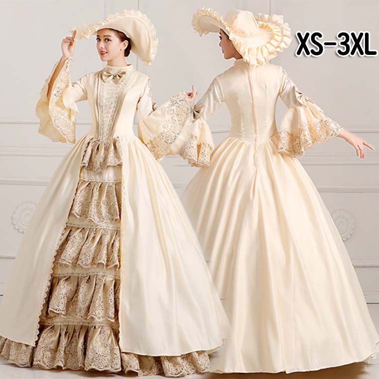 ドレス お姫様 ロング 宮廷 お嬢様 ステージ 大きいサイズ 舞台 王族服 ジュリエット ヨーロッパ風 プリンセスライン 王族