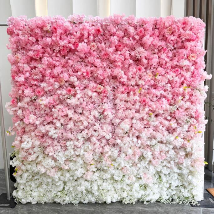 フラワーウォール 写真背景 花壁 フラワーパネル フォトジェニック 造花パネル 空間演出 撮影会 グラデーション 薔薇 ローズ ウェディング ディスプレイ 壁掛け アーティフィシャルフラワー 造花｜匠shin