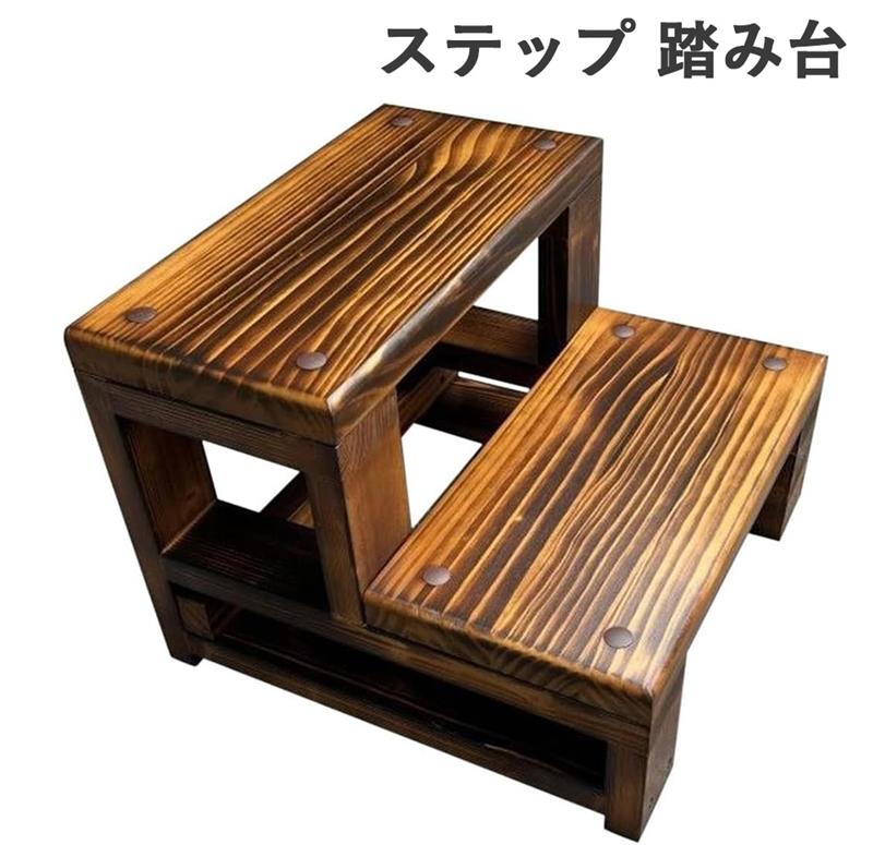 踏み段 踏み台 2段 上がり段 木製 上滑り打ちきり 庭 室外 室内 部屋の入り口台 軽さ 牢固たる 幅ひろい パウダーコンパクト納める 省間隔文字 安全性のある 兼ね合い感 今めかしい