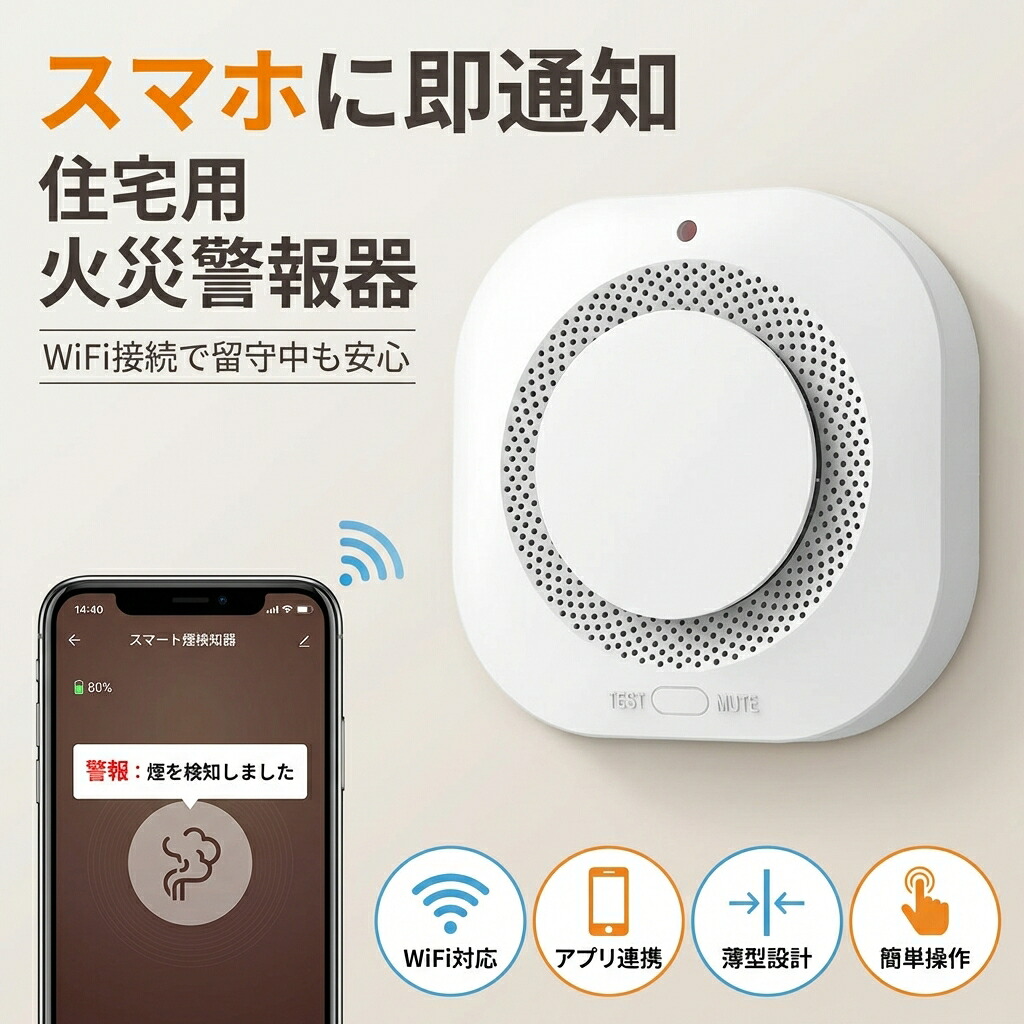 【スマホ遠さで焦熱地獄を告げ知らせる】住み家用焦熱地獄注意報器 WIFI知的能力繋ぎ合わせる 薄型 煙式 焦熱地獄注意報器 焦熱地獄 焦熱地獄 スマホ 適用業務 乾電池 防犯目ざまし時計 取り締まり 尖んがり消化 差し上げ物 差し上げ物 一般受け おすすめ 新やって行く 母の日 父の日 生まれ落ちる日 火災警報器・ガス警報器-防災関連グッズ