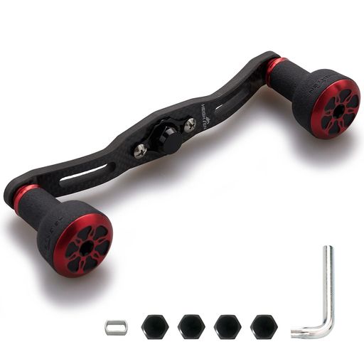 HEIGHTEN120/110mmリールハンドル厚さ4mm1.5K炭布カーボン24mmTPE製ノブ搭載シマノ(SHIMANO)ダイワ(DAIWA)アブ(Abu)通用ベイトリール用TPESeries(110mm