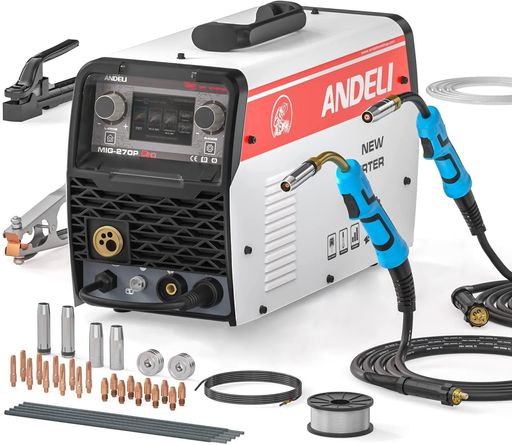 ANDELI半自動小銃溶接機軽銀溶接能力のある200V200AMPMIGLiftTIG\u0026弧線溶接屁っ放り\u0026ノン屁っ放り5インチ1多役立つことMIG溶接機LCD映写幕MIG-270PPRO