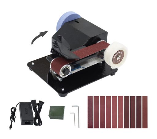 INTBUYINGベルトサンダー小型電動ベルトサンダー卓上多役立つこと粉砕機0-10000rpm7座標軸変速正逆回転させる流行り物DIYみがき上げる三尺帯付き添い人