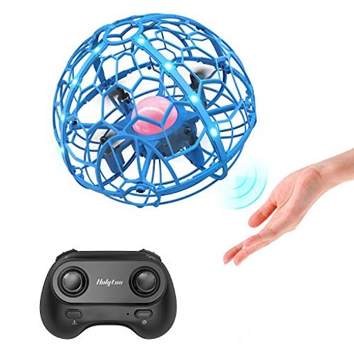 フライングボールHOLYTON飛行ボールUFOおもちゃミニドローンLEDライト付き球状飛行ジャイロ自動回避障害機能ジェスチャー制御室内向け子供初心者男の子小学生誕生日ギフトHT06