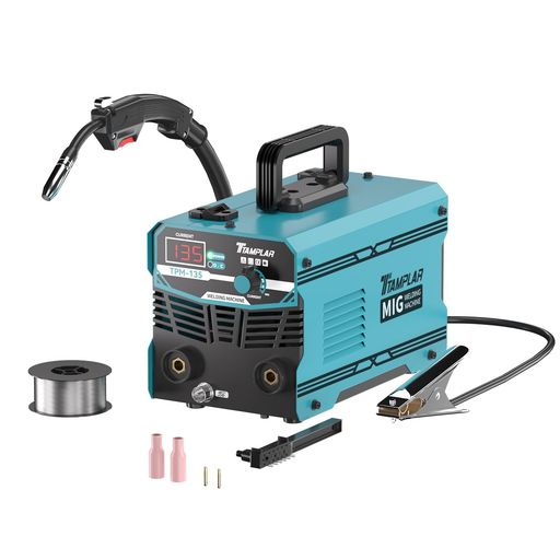 TTAMPLAR半自動溶接機TPM135ノンガスMIG溶接液晶表示インバーター搭載100V専用ノンガス溶接機小型軽量家庭用初心者向け日本語説明書DIY簡単な修理