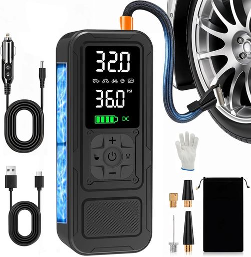 Calmara 電動空気入れ 150PSI MAX 車 自転車 バイク ボール 浮き輪など 自動停止 コードレス コンプレッサー 大容量バッテリー DC12V両用 シガーソケット対応 エアーポンプ 米式/仏式バルブ対応 &hellip;｜親愛商事 8,209円