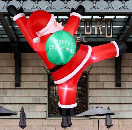エアーサンタクロースエアーディスプレイクリスマスサンタ露天かざり付ける壁上り勾配聖ニコラス露天高さ180糎光るサンタふくれ上がる式空気の状態詰め直すLED付き添い人大気圏殴ることかざり付ける寄り合い雨合羽クリスマス飾りつけ部…