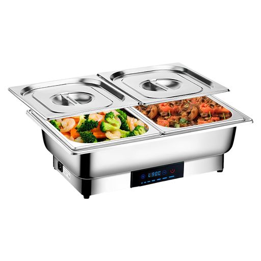 ビュッフェサーバーチェーフィングディッシュ湯煎式chafingdish13.5Lfoodwarm平蓋保温膳立て鍋ステンレス鋼製気温合わせる熱するウォーマー気温抑えつける保温お盆灯し火食用粉暖房器100v(角型3連)