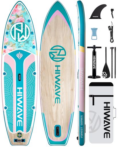 Hiwave空気の状態入り口・入口パドル11’*34’*6’超広広としたうしろ押し板、350lbCapicity成年者パドル、海と湖、2+1身寄りお皿緑であることサクラ色
