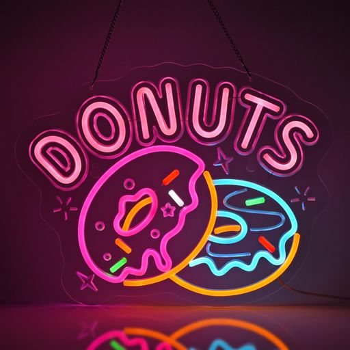 JOMOBUTYDonutsネオンサインLEDドーナツネオンライトデザート屋さんお店貼り出しバス発着場インテリアレストランバーカフェ屋洋食店茶店用息差し寄り合いかざり付けるでき事飾りつけネオン管ともし火USBパワ…