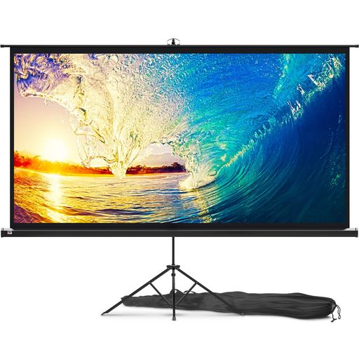 PropVue プロジェクター スクリーン スタンド付き 100インチ(250cm) - 16:9から4:3まで調整可能室内 屋外 プロジェクション スクリーン 映画 オフィス プレゼンテーション - HD 最高級 リンクルフ&hellip;｜親愛商事