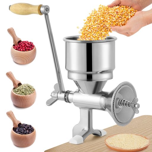 NEWTRY手挽き禾穀類製粉機手動身寄り用DIY小型玉蜀黍、ごま、アズキ、大豆、米、キビ、黒コショウ、粗塩などの調味料用卓上型304#ステンレス鋼製妻と母ちゃんへの素晴らしいの差し上げ物