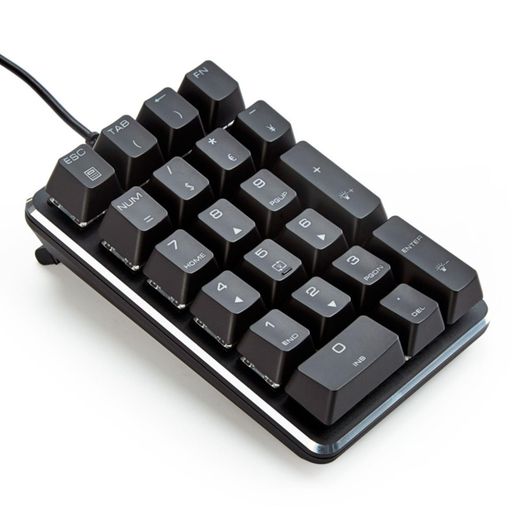 テンキーボードメカニカル式有線テンキーパッド21キーテンキーバックライト5000万回高耐久USB接続ブラックWindows対応(茶軸)
