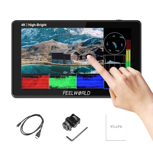FEELWORLDLUT5E一眼レフカメラモニター5.5in手当たり取り締まり4KHDMI入出力1600nit高明快さ3DLUT砂紋1920X1080IPSF970外後ばらい振り出し一揃いの道具日本語据え付ける能力のある