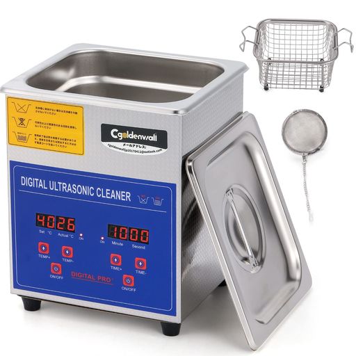 CGOLDENWALL超音波洗い濯ぎ機小型御役目用2L身寄り用0-30時間タイマー20-80°C合わせる可40khz卓上型超音波洗浄剤デジタル洗い濯ぎ物の具付き添い人眼鏡/ウォッチ/レコード盤/貴金属部分品の洗い濯ぎ用豪然たる耐食性