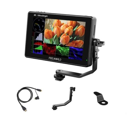 Feelworld LUT7 PRO 7in超高明快さ2200 nits 3D LUTタッチスクリーンDSLR写真機管する1920x1200 IPS 4K HDMI入/最終生産物(F970外後ばらいふり出し一揃いの道具付き添い人)