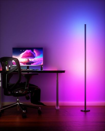 かっこ良いRGBLEDコーナーフロアランプ-適用業務/遠隔操作相応う、1600万色\u002668+一こま流行り物、快い音同時発生、タイマー築き上げる-リビング/臥し所/ゲーミングルームに至適