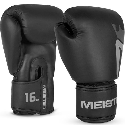 Meister[クリティカル]ボクシンググローブ人間工学に基づいた高密度トレーニンググローブマットブラック16オンス