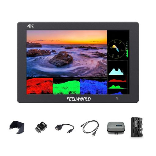 FEELWORLD T7 PLUS 7インチDSLRフィールドモニター3D LUT 波形 ベクトル1920x1200 ips 4K HDMI入力・出力一眼レフカメラジンバル用(F550バッテリー付き)｜親愛商事