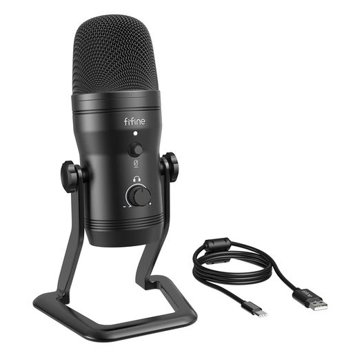 FIFINE USBマイク コンデンサーマイク ステレオレコーディングマイク ミュートボタンと音声モニター可能な3.5mmイヤホン端子付き 極性調整可能 パソコン録音 ゲーム実況 ライブ配信 Skype Disc&hellip;｜親愛商事