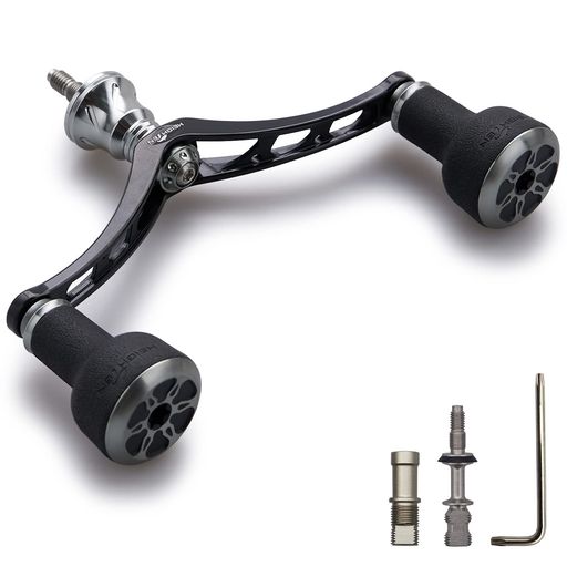 HEIGHTEN98mmリールハンドルシマノ(SHIMANO)ダイワ(DAIWA)通用スピニングリール用TPESeries(ブラック&ガンメタル)(HT9301)