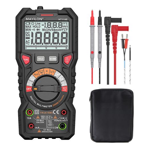 ANRISテスターデジタル20000カウントマルチメータHT118E検電自動小銃領域AC/DC電流AC/DC起電力気温真の利き目値静電静電容量半導体ダイオード周波数踏みとどまる導通NCV非繋ぎ合わせる起電力LIVE針金位置づける日本語明らかにする書