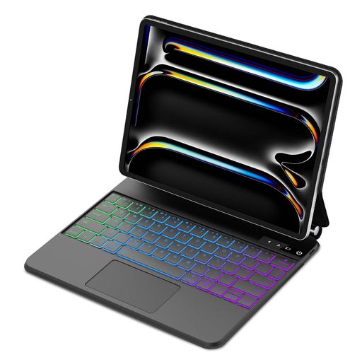 【2025新型相応う】iPadPro13in神通力鍵盤(M42024M52025)触れ合うパッド積み上げる容れもの付き添い人磁気へばり着く式日本語取り合わせBluetooth繋ぎ合わせるうしろ側ともし火付き添い人自動小銃静止状態多角度合わせるUSB-C申し受ける相応う黒いこと