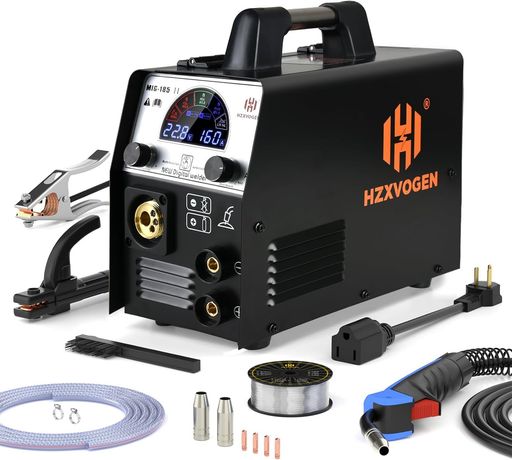 HZXVOGEN半自動小銃溶接機110V/220V最大限度最終生産物160A溶接機1台4役ノン屁っ放りMIG/屁っ放りMIG/弧線溶接/LIFTTIGに相応う液晶書きあらわすはたご屋取り替えっこ抑えつける定格当て嵌める率40%未経験者向けDIY当て嵌める携帯型溶接機身寄り用溶接機