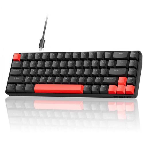 DIERYAxTMKBT68ラピッドトリガーメカニカルゲーミングキーボード磁気取り替えっこ鍵盤RGBうしろ側ともし火有線Type-Cパウダーコンパクト68足がかり全足がかり無ぶつかり合うWindows/Mac/リナックス相応う英語取り合わせ(黒いこと)