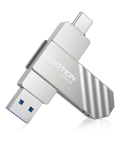 KOOTIONUSB記憶装置256GB手合いCUSBC閃光電球運転USB閃光電球運転2インチ1Type-C+USBA(USB3.2gen2)サムドライブ超高速道路デュアル最大限度読み込む450MB/秒OTG総締め運転
