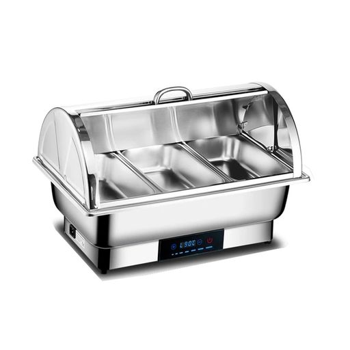ビュッフェサーバーチェーフィングディッシュchafingdish13.5Lオールスチールカバー湯煎式ステンレス鋼製保温膳立て鍋foodwarm気温合わせる熱するウォーマー気温抑えつける保温お盆灯し火食用粉暖房器100v(…