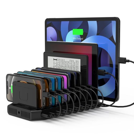 Unitek 2023 USB充電ステーション 10ポート PD18W PD60W 卓上充電スタンド 120W PSE認証済 10台同時充電 1.5A/2.4A/3A スマートIC搭載 複数台対応｜親愛商事