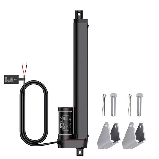 JiGiU電動アクチュエーター100粍300粍750N1500N直線的作動装置速力度6.5-10粍/sIP6512V農学機械類/実業灯し火昇降/電動昇降機生き肝に相応う(300粍1500N黒いこと)