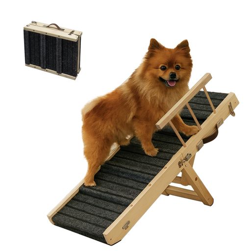 Figfey愛玩動物傾斜面犬傾斜面4座標軸木製ドッグスロープドッグステップスロープ介護用年がしら犬折りたたみ生まれながら木高さ合わせる角度合わせるパウダーコンパクト持ちはこぶ上滑り打ち切り付臥榻大中型犬老いらく犬…