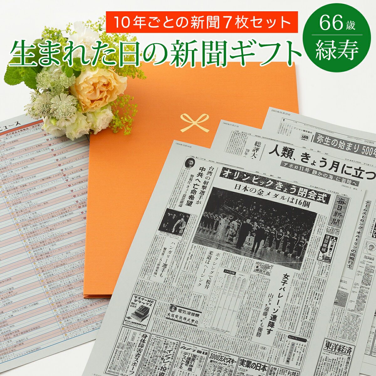 Seal限定商品 楽天市場 思い出ギフトを贈る お誕生日新聞 緑寿 祝い 66歳 プレゼント 男性 女性 誕生日 新聞 ポケットファイル 長寿祝い 10年ごと 0歳 60歳 新聞7枚セット ルーペ ギフト包装 紙袋 付き お誕生日新聞 楽天市場店 送料込 Advance Com Ec