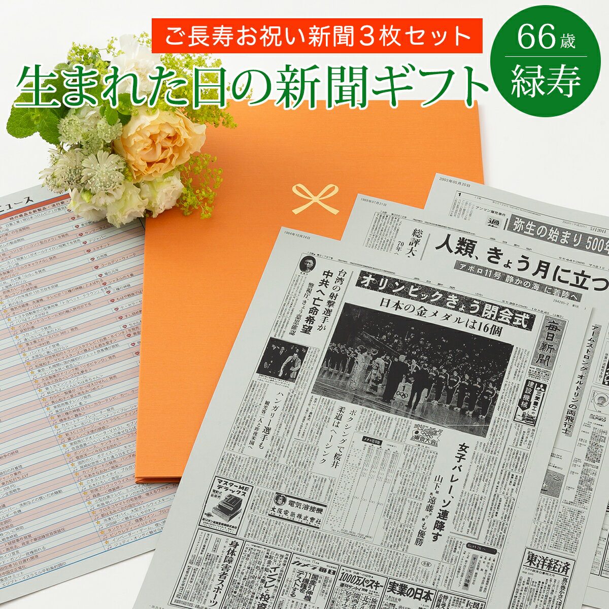 １着でも送料無料 その他 女性 男性 66歳 プレゼント 緑寿 66歳のお祝いに お誕生日新聞 誕生日 付き 紙袋 ギフト包装 ルーペ 新聞3枚セット 60歳 歳 0歳 長寿祝い ポケットファイル 新聞 Dgb Gov Bf